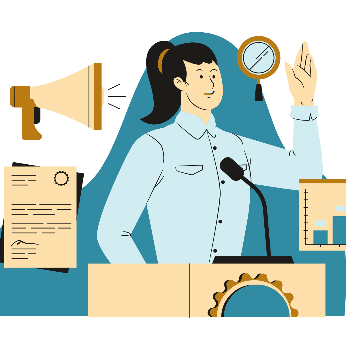 graphic of working person